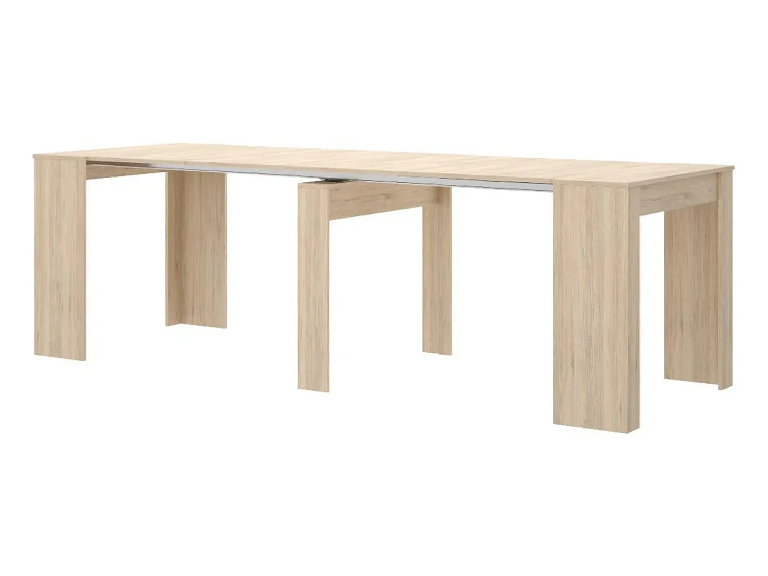 Consola*Vente-unique Mesa de consola extensível para 10 pessoas - 4 extensões - Cor natural clara - ONEGA Natural claro
