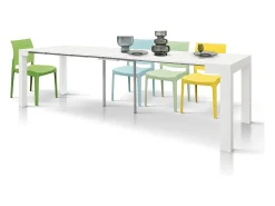 Sale Mesa de consola extensível em efeito cinza 90×45 cm - 90×300 - VIAREGGIO Branco