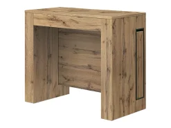 Consola| Mesa de consola extensível em madeira, acabamento em carvalho rústico 90×45-90×295 cm - GAIOLE Castanho