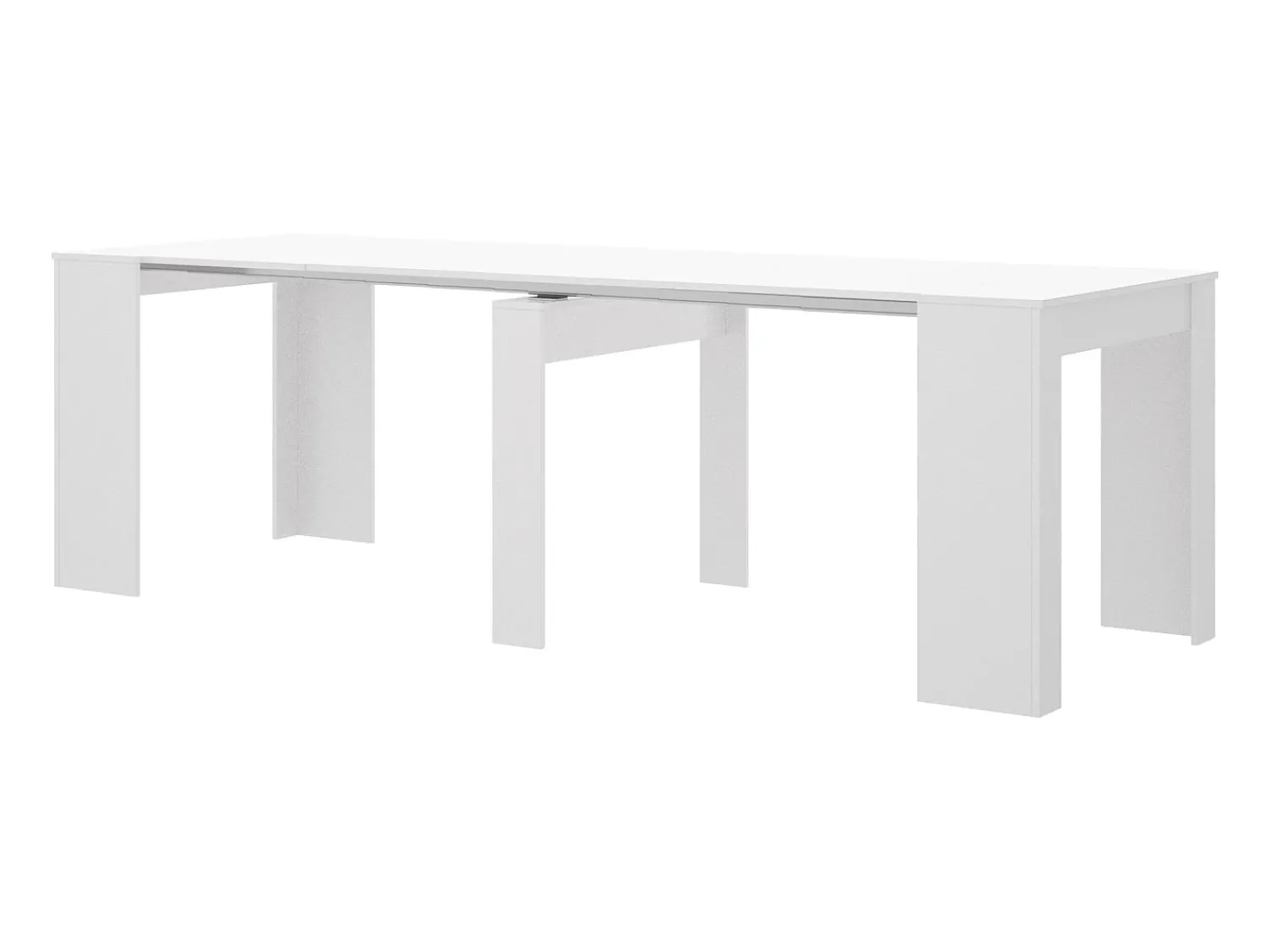 Consola*Vente-unique Mesa de consola extensível para 10 pessoas - 4 extensões - Cor: Branca - ONEGA Branco