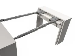 Vente-unique Mesa de consola extensível para 12 lugares - 6 extensões - Branca - ONEGA^ Consola