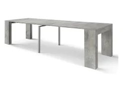 Mesa de consola extensível em madeira, acabamento cimento 90×45-90×300 cm - LERICI^ Consola