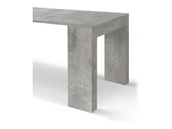 Mesa de consola extensível em madeira, acabamento cimento 90×45-90×300 cm - LERICI^ Consola