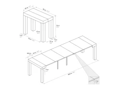 Mesa de consola extensível com efeito pérola em olmo 90×45 cm - 90×300 - VIAREGGIO^ Consola