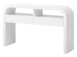 Discount Merax Mesa de consola moderna para hall de entrada - 120 x 35,5 x 76,5 cm - com 2 gavetas + prateleira - MDF - branca Branco