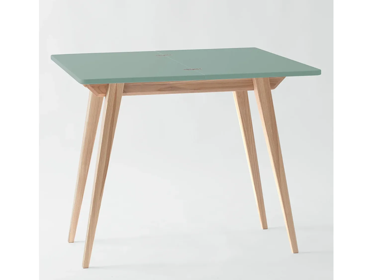 Mesa de consola pequena extensível 45x90cm Envelope Sálvia | Pés em madeira de freixo^ Consola