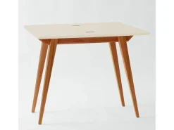 Mesa de consola pequena extensível 45x90cm Envelope Branco Giz | Pés carvalho^ Consola