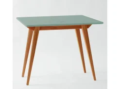 Mesa de consola pequena extensível 45x90cm Envelope Sálvia | Pés carvalho^ Consola