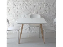 Mesa de consola pequena extensível 45x90cm Envelope Sálvia | Pés carvalho^ Consola