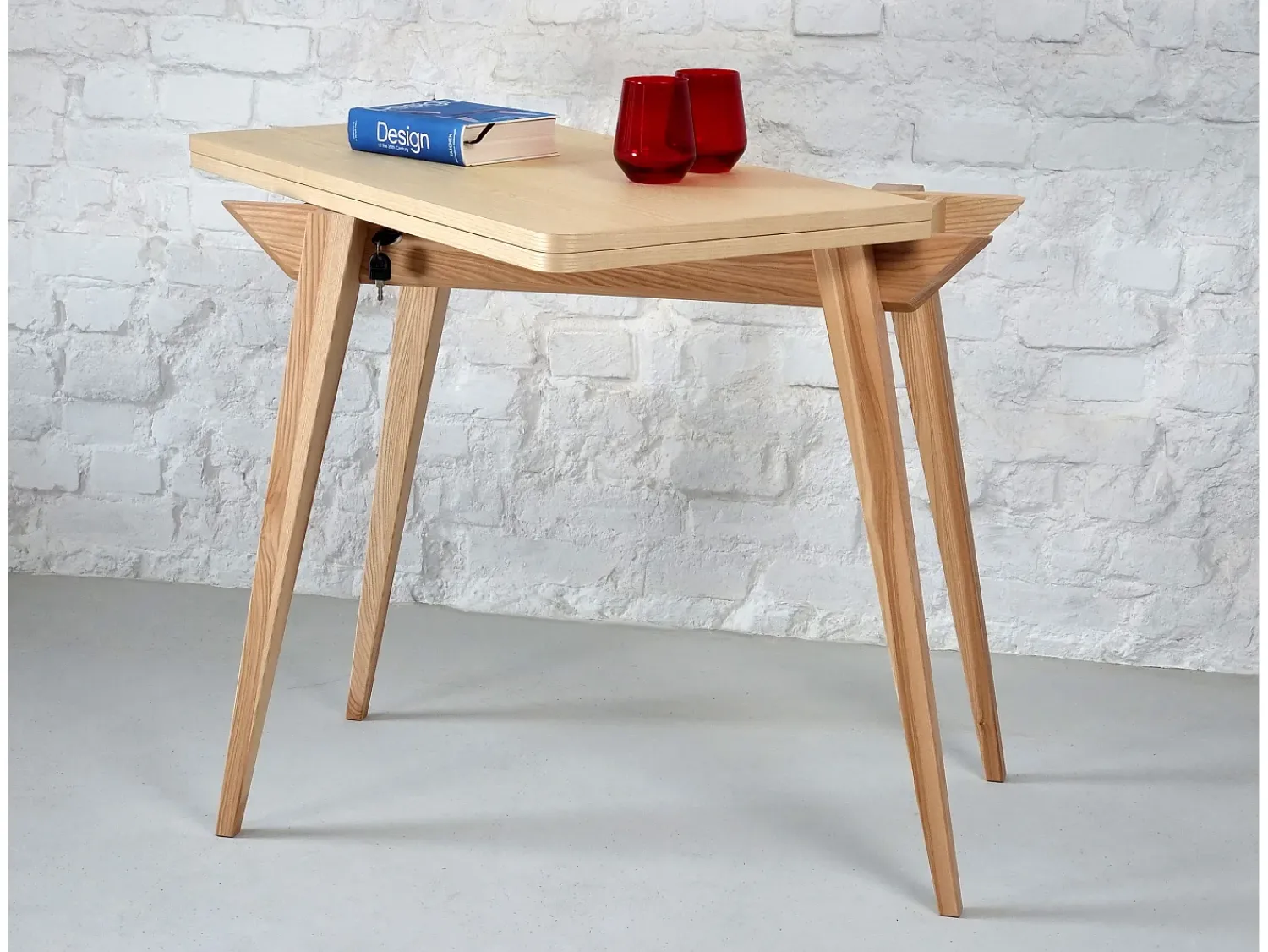 Sale Mesa de consola pequena extensível 45x90cm Envelope Carvalho Castanho