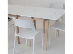 Best Mesa de consola pequena extensível 45x90cm Envelope Branca | Pés em madeira de freixo Branco