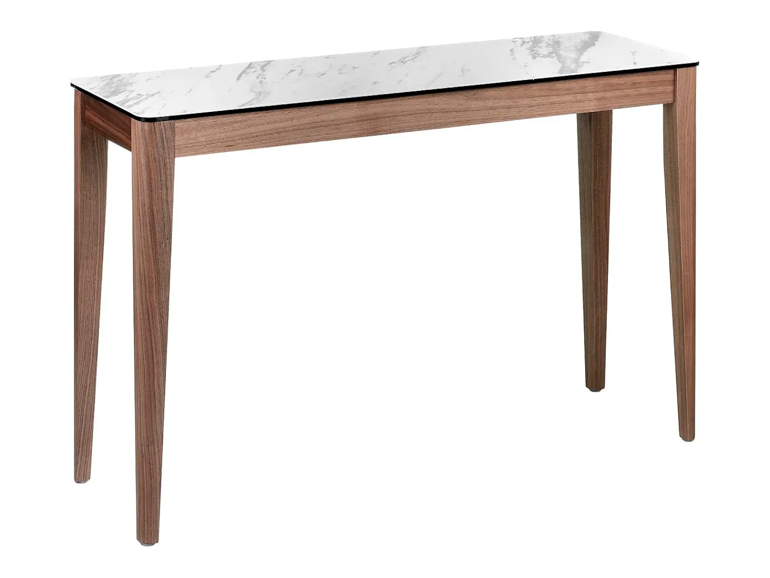 Consola*Angel Cerda Mesa de consola retangular em mármore de porcelana e nogueira 3082 Bege