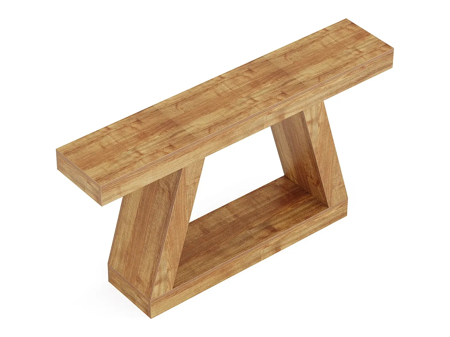 Tribesigns Mesa de Consola Rural, Mesa de Sofá Rustica de 140cm com Armazenamento, Marrom Natural^ Consola