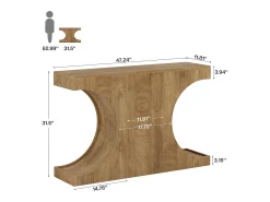 Consola*Tribesigns Mesa de Consola Rustica, Mesa de Sofá Rustica de 105cm com Pernas em Forma de C Castanho