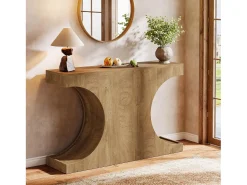 Consola*Tribesigns Mesa de Consola Rustica, Mesa de Sofá Rustica de 105cm com Pernas em Forma de C Castanho