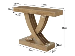 Consola*Tribesigns Mesa de Console 110 cm, Mesa de Entrada em Marrom Rústico com Quadro em X, Mesa de Corredor Estreito em MDF Castanho