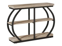 Consola|Tribesigns Mesa de Console 105cm, Mesa de Entrada Industrial de 3 Andares com Quadro de Metal Arcoado e Prateleiras de Armazenamento Natural claro