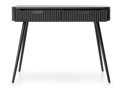Consola| Mesa de console com 2 gavetas e pés s foscos, 103x80 cm Preto