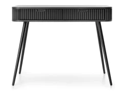 Consola| Mesa de console com 2 gavetas e pés s foscos, 103x80 cm Preto