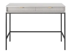Mesa de console com 2 gavetas e pés de metal preto 104x78 cm^ Consola