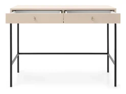 New Mesa de console com 2 gavetas, 104x77 cm Bege