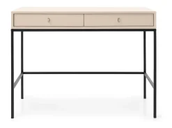 New Mesa de console com 2 gavetas, 104x77 cm Bege