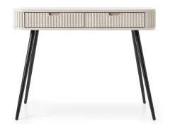 Mesa de console com 2 gavetas e pés pretos foscos, 103x80 cm^ Consola