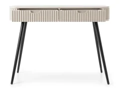 Mesa de console com 2 gavetas e pés pretos foscos, 103x80 cm^ Consola