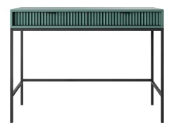 Consola* Mesa de console com 2 gavetas e pés de metal preto 104x78 cm Verde