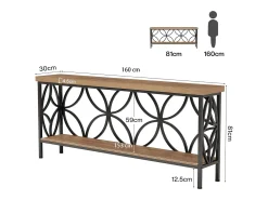 Consola|Tribesigns Mesa de Console com Prateleira Mesa de Sofá Estreita de 160cm Mesa de Corredor Natural claro