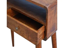 Consola| Mesa de console curva em castanheiro Castanho chocolate