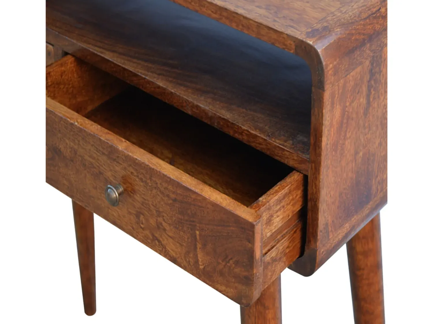 Consola| Mesa de console curva em castanheiro Castanho chocolate