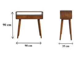 Consola| Mesa de console curva em castanheiro Castanho chocolate