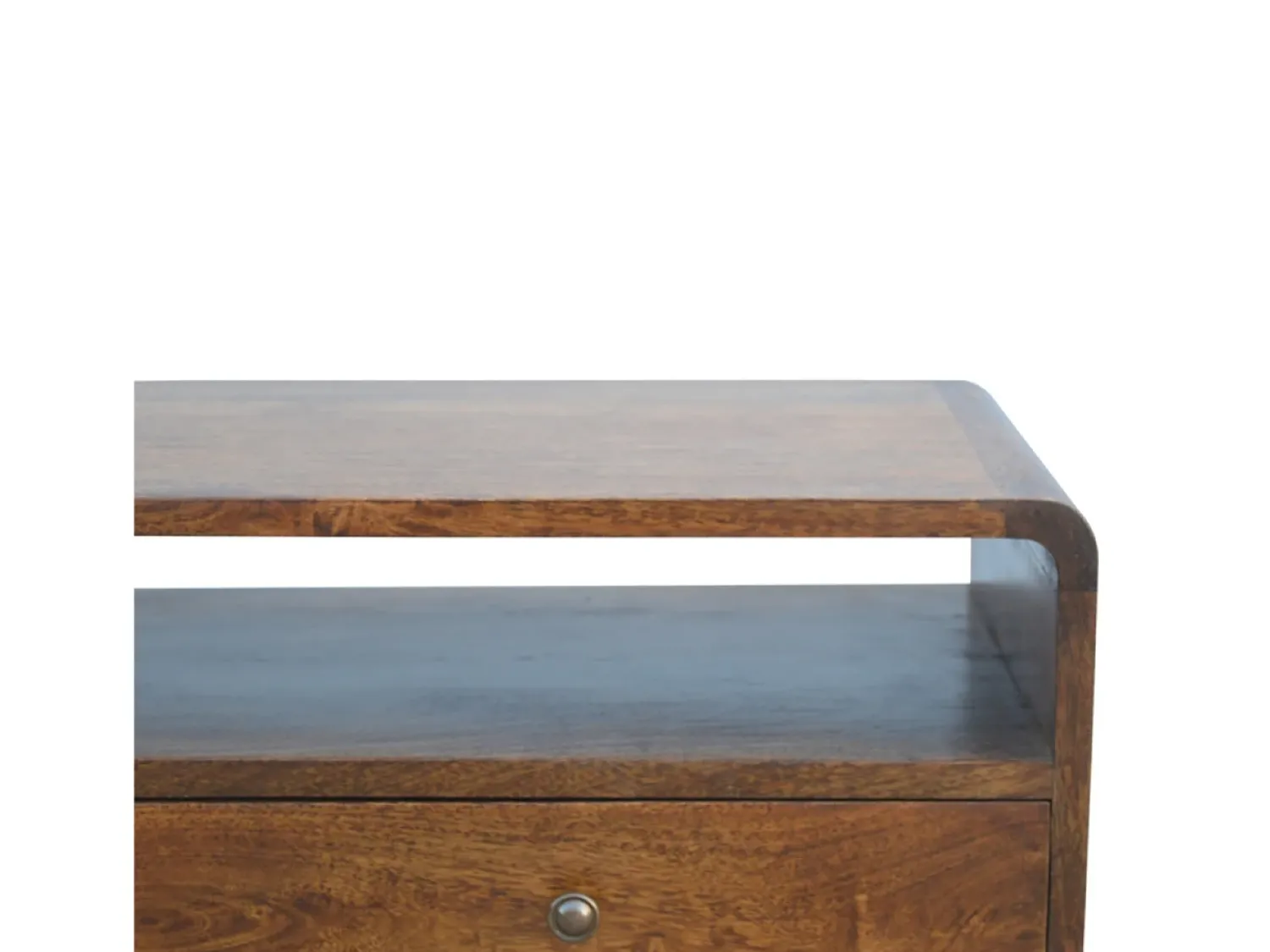 Consola| Mesa de console curva em castanheiro Castanho chocolate