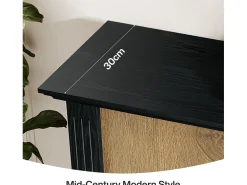 Tribesigns Mesa de Console de 3 Camadas, Mesa de Entrada de 110cm com Armazenamento para Foyer, Corredor Preto
