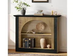 Tribesigns Mesa de Console de 3 Camadas, Mesa de Entrada de 110cm com Armazenamento para Foyer, Corredor Preto