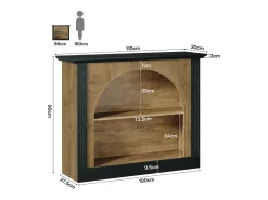 Tribesigns Mesa de Console de 3 Camadas, Mesa de Entrada de 110cm com Armazenamento para Foyer, Corredor Preto