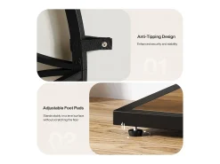 Consola*Tribesigns Mesa de console de 120 cm, Mesa para sofá industrial de dois níveis com estrutura metálica geométrica, Mesas estreitas para entrada decorativas Castanho