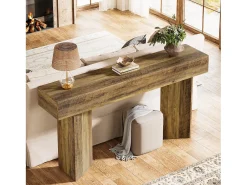Consola|Tribesigns Mesa de console de 160 cm para entrada MDF Rustic Brown de fazenda Castanho