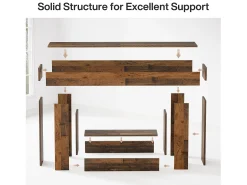 Tribesigns Mesa de Console de 160cm, Mesa de Entrada Rural de 2 Camadas com Base em Forma de U^ Consola