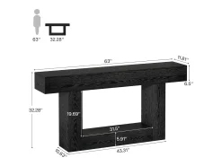 Best Tribesigns Mesa de Console de 160cm, Mesa de Sofá de 2 Andares Preta Mesa de Entrada Preto