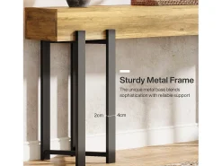 Tribesigns Mesa de Console de 160cm para Entrada, Mesa Industrial Atrás do Sofá^ Consola