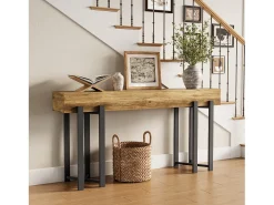 Tribesigns Mesa de Console de 160cm para Entrada, Mesa Industrial Atrás do Sofá^ Consola