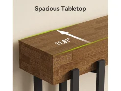 Consola|Tribesigns Mesa de Console de 160cm para Entrada, Mesa Rustica para Atrás do Sofá, Mesa Minimalista para Sala de Estar Castanho