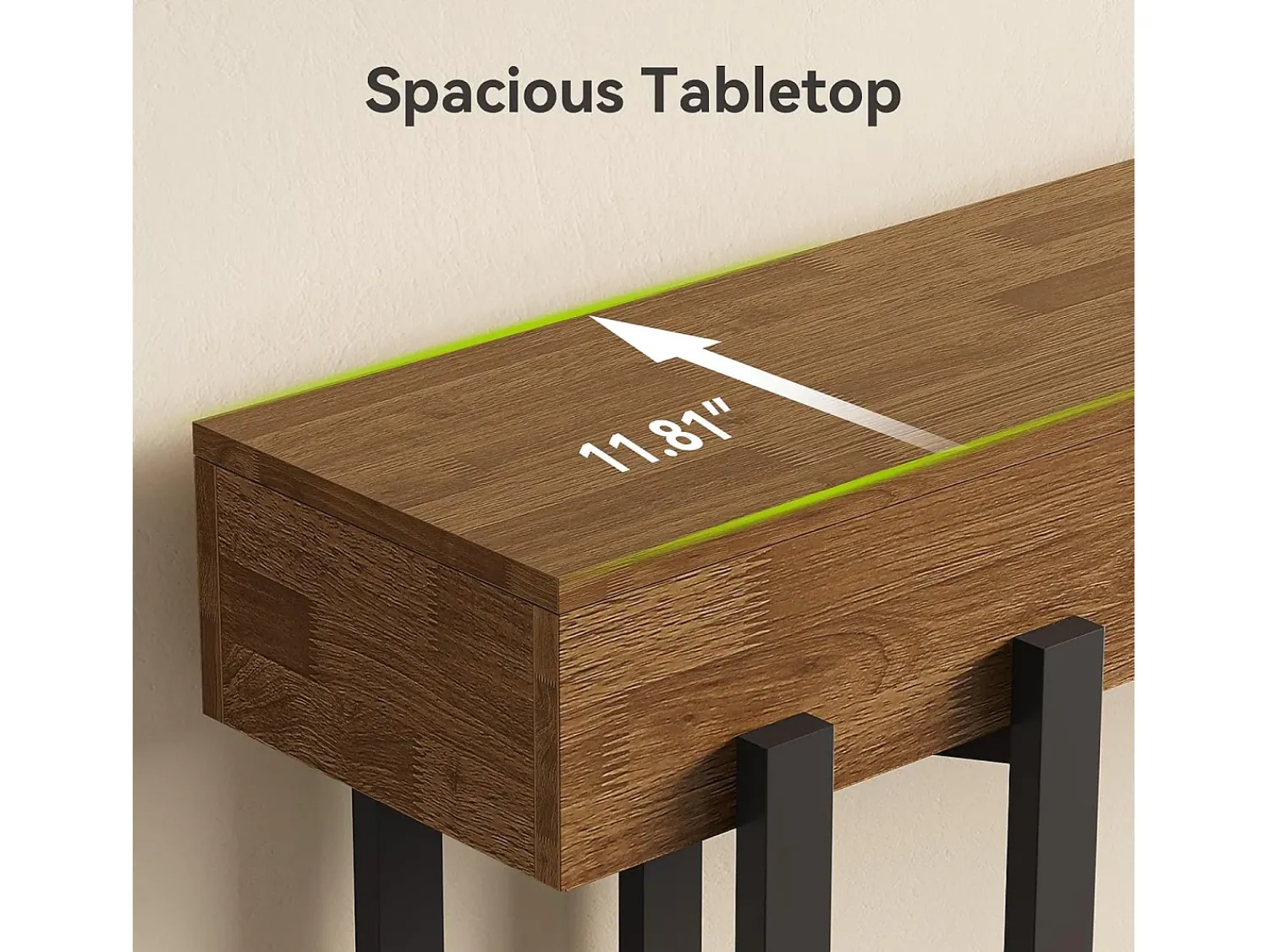 Consola|Tribesigns Mesa de Console de 160cm para Entrada, Mesa Rustica para Atrás do Sofá, Mesa Minimalista para Sala de Estar Castanho