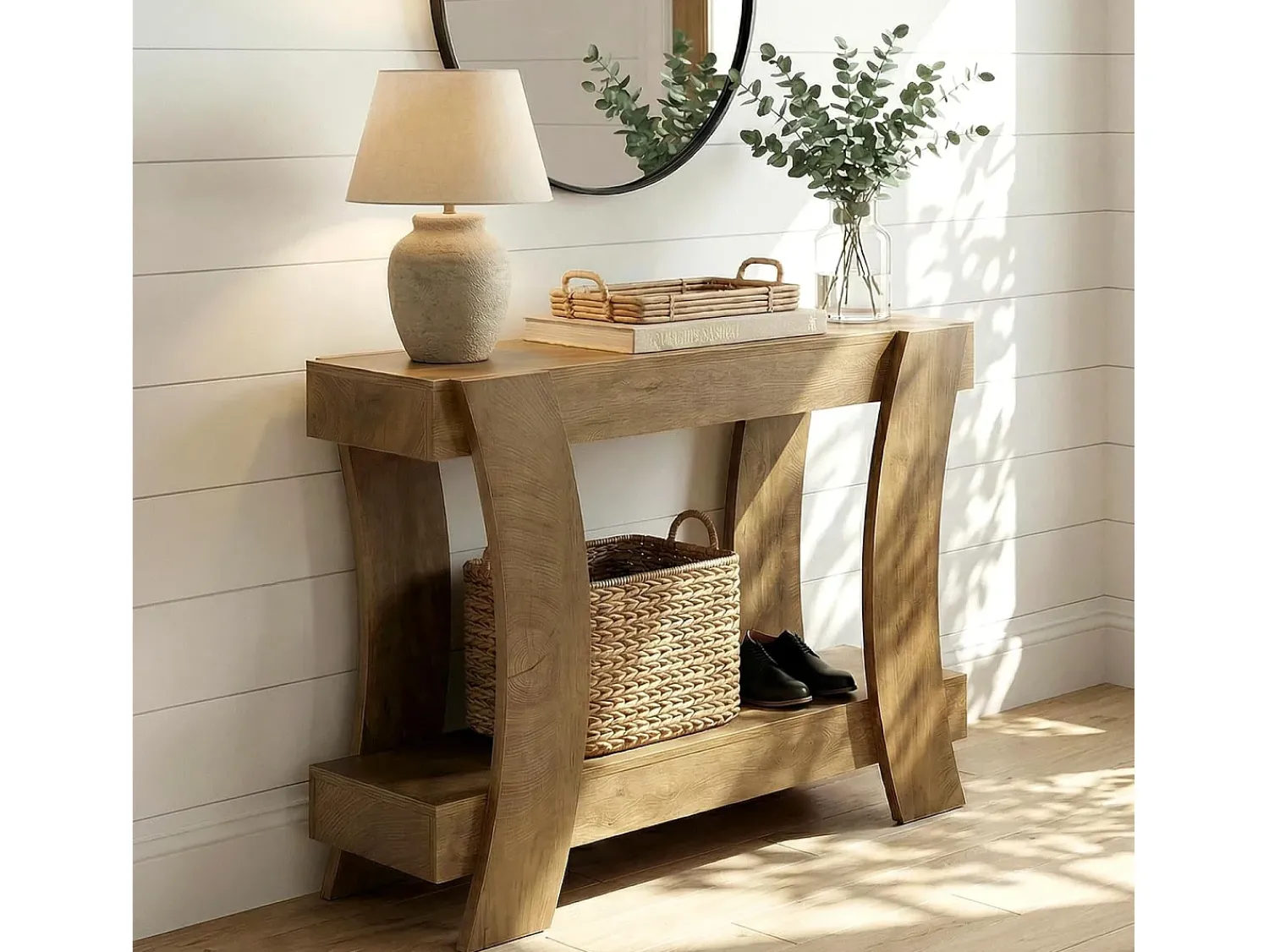 Consola*Tribesigns Mesa de Console de 120cm para Entrada, Mesa de Sofá para Entrada, Corredor, Sala de Estar Castanho