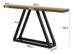 Tribesigns Mesa de console estreita de 160 cm – ideal como mesa de sofá atrás do sofá, design moderno para áreas de entrada^ Consola