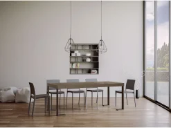 New ITAMOBY Mesa de console extensível Tecno Small Premium cinza pomba 90x40/196 cm Taupe
