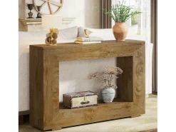 Consola|Tribesigns Mesa de Console, Mesa de Entrada, 120x30x83,5 cm, Mesa Auxiliar, Mesa de Corredor Castanho