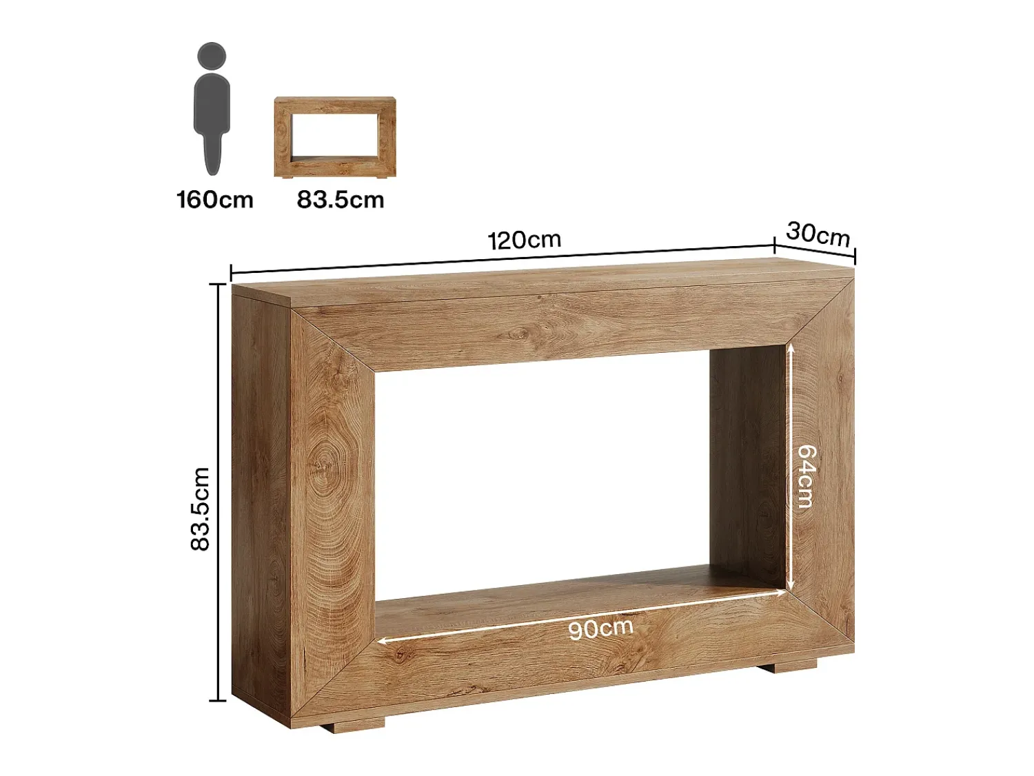 Consola|Tribesigns Mesa de Console, Mesa de Entrada, 120x30x83,5 cm, Mesa Auxiliar, Mesa de Corredor Castanho